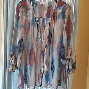 Sheer blouse with pretty pattern